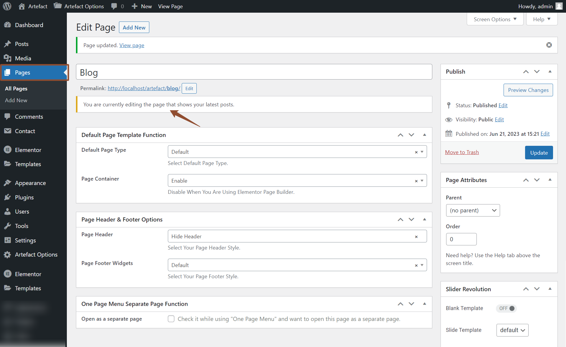 Blog/ Post Page Setup – Artefact Theme Documentation