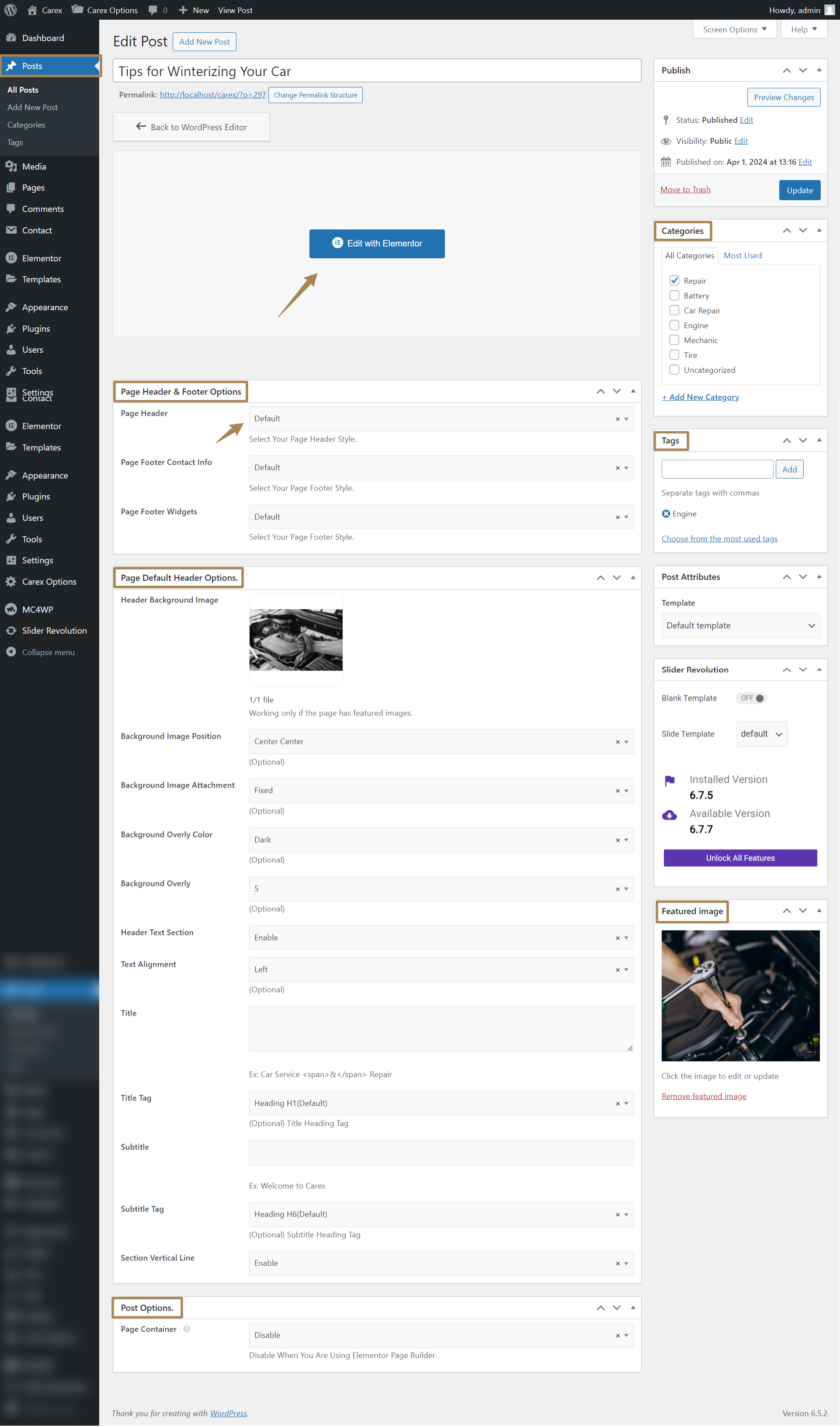 Edit-Post-“Tips-for-Winterizing-Your-Car”-‹-Carex-—-WordPress